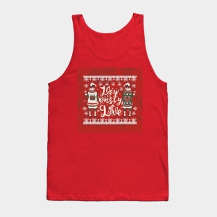 Ugly Christmas sweater for couples Tank Top